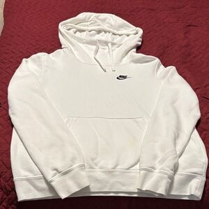 Nike Men's White Hoodie Sweatshirt